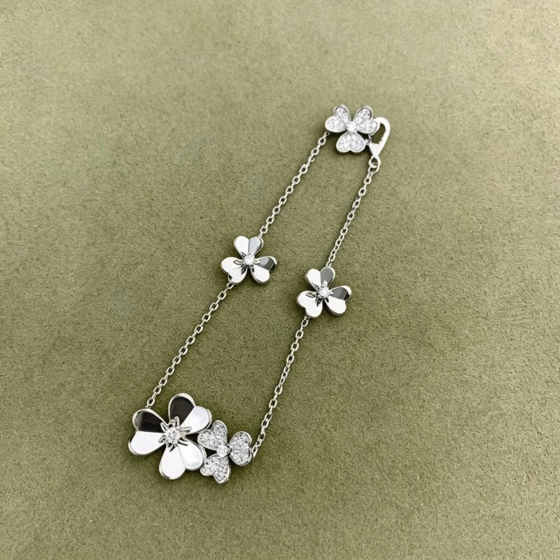 Bracelet Trèfle Cinq Fleurs – Chaîne Ajustable Or