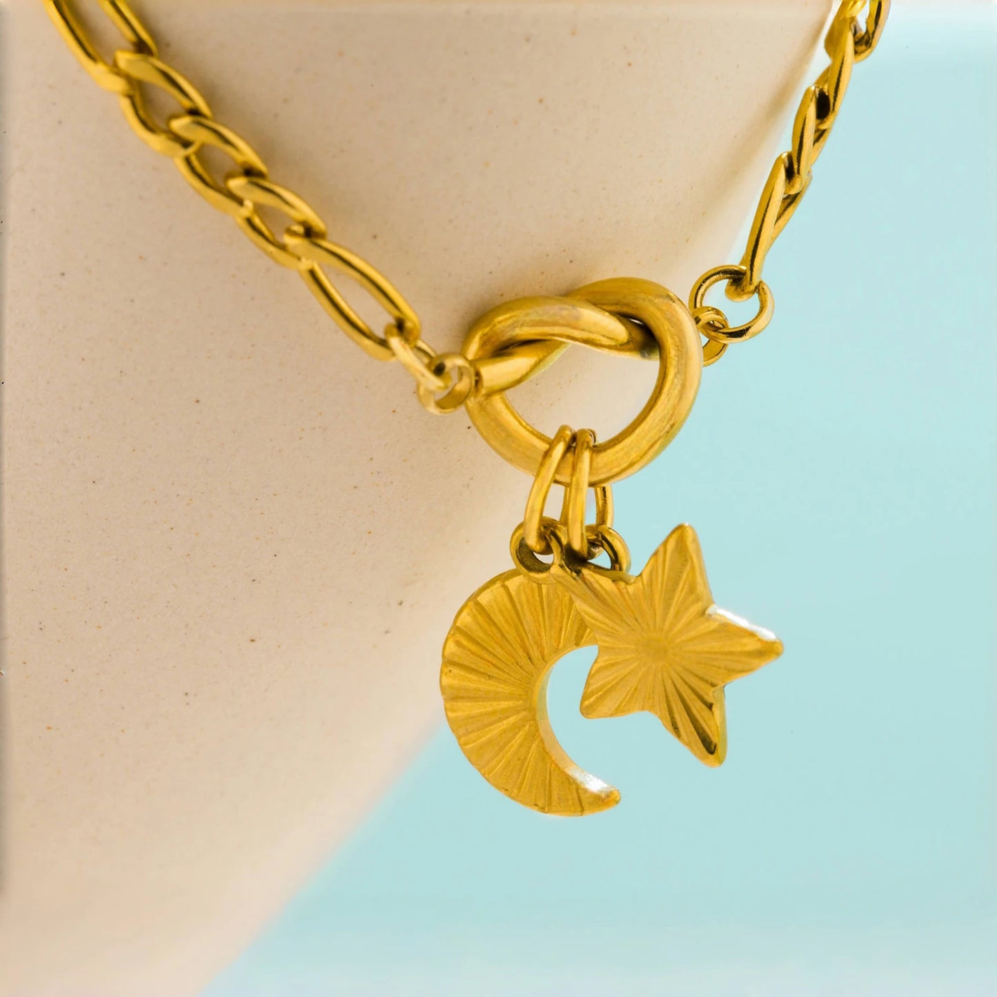 Bracelet étoile lune – Zircons Étincelants