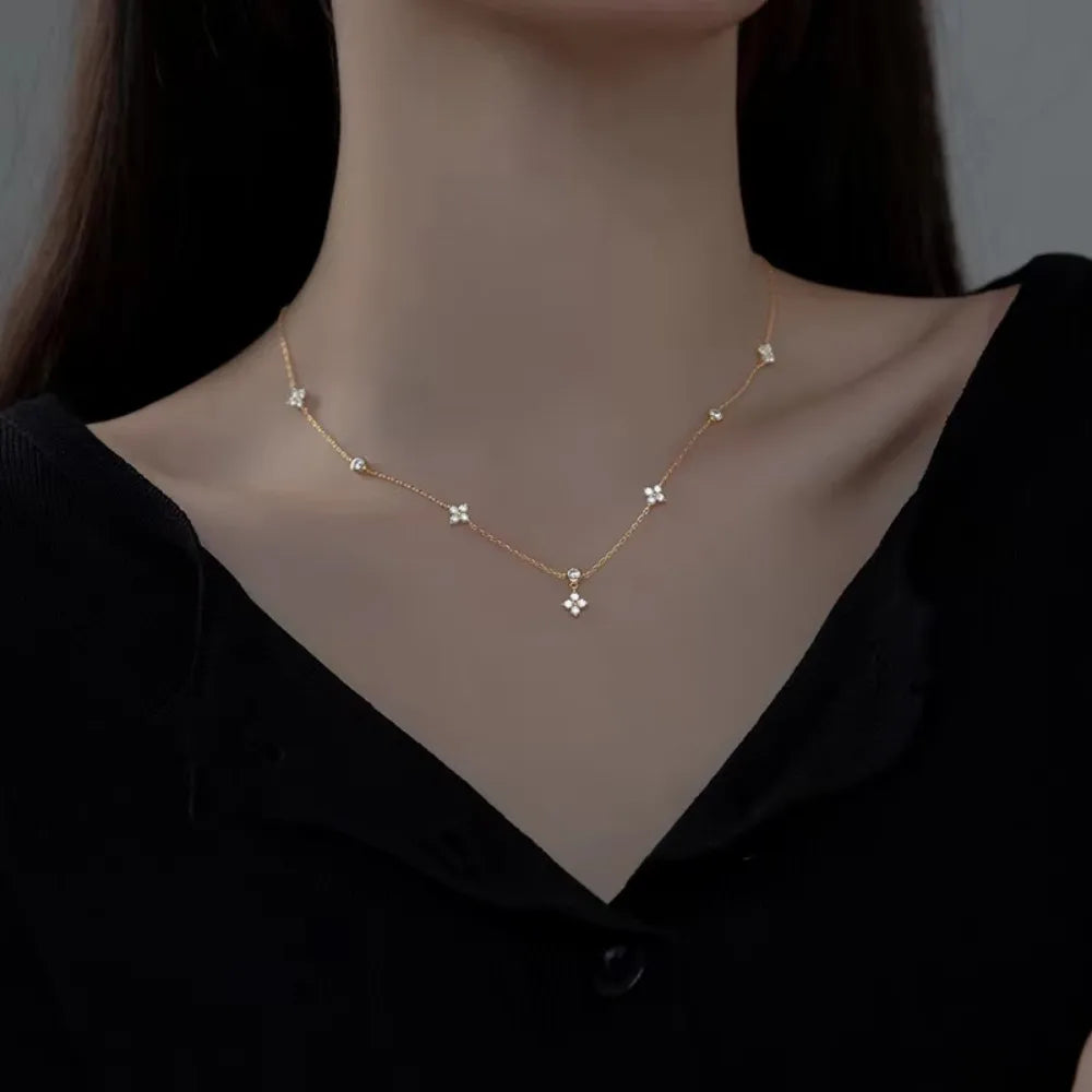 Bracelet Trèfle Cristal – Zircons Étincelants