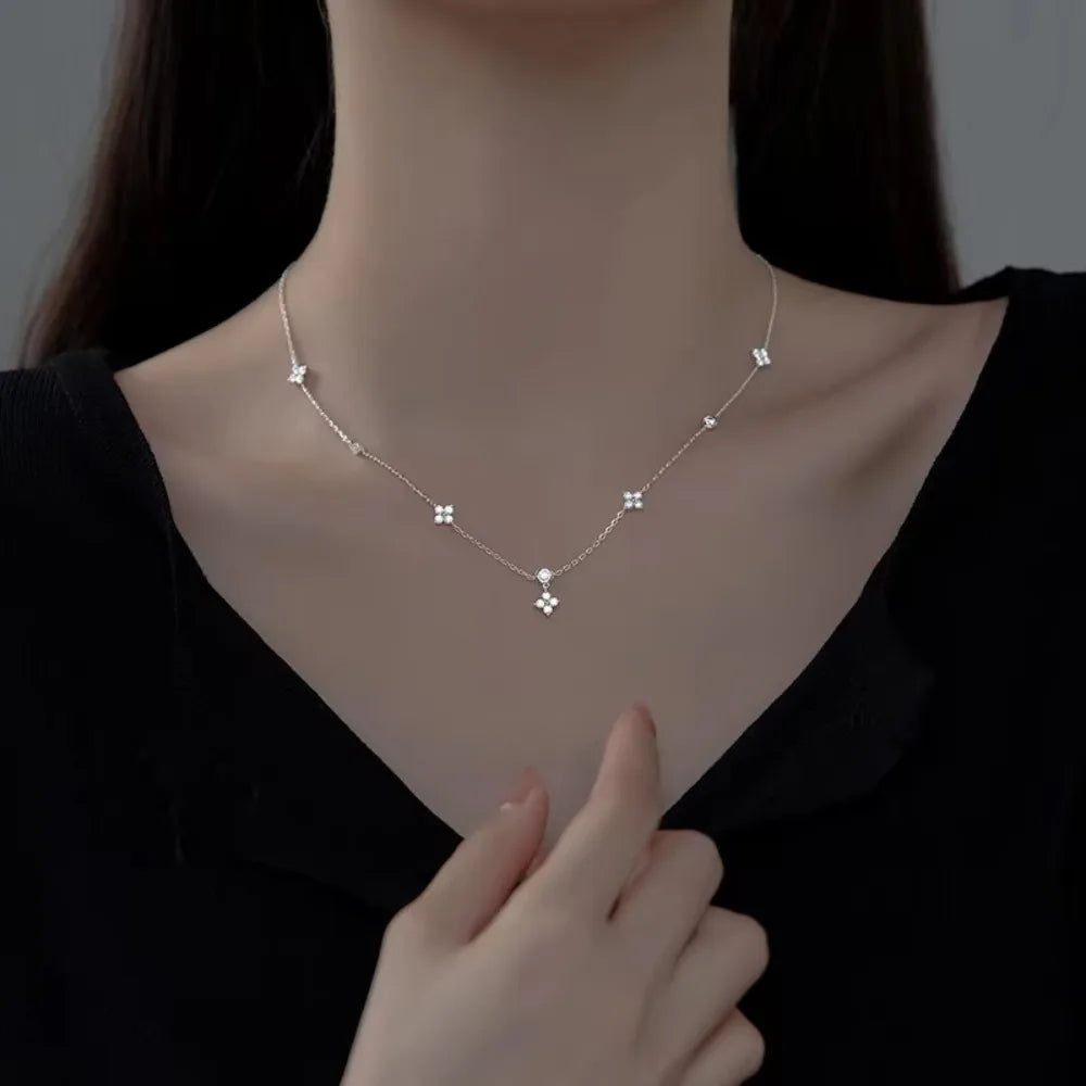 Bracelet Trèfle Cristal – Zircons Étincelants