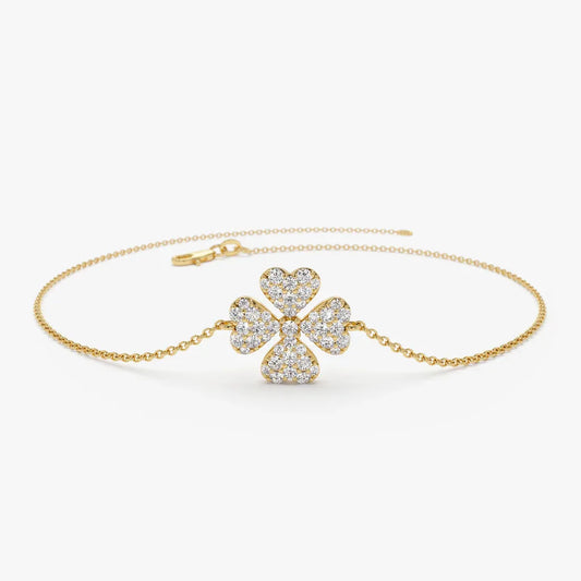 Bracelet Trèfle Zircon – Porte-Bonheur Brillant
