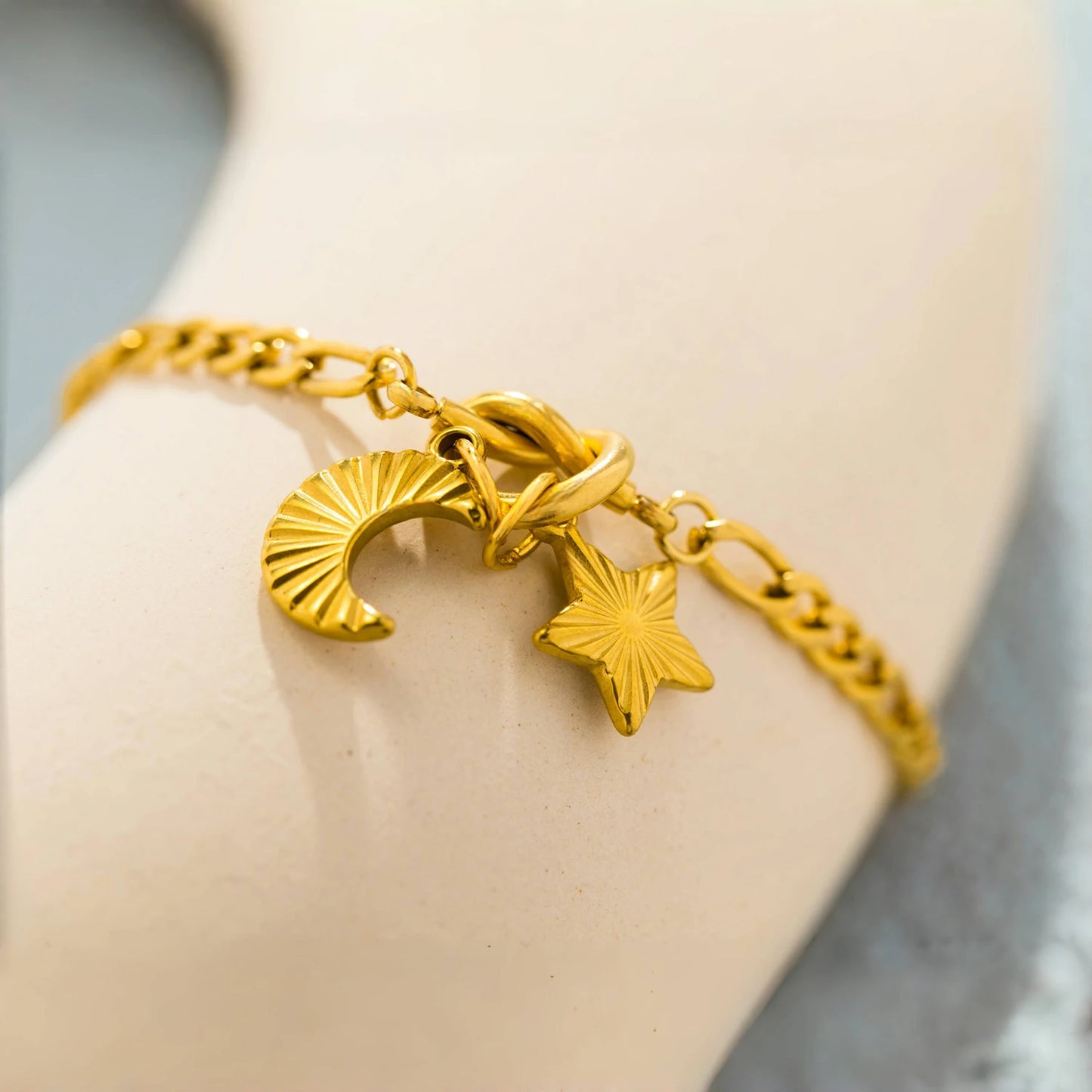 Bracelet étoile lune – Zircons Étincelants