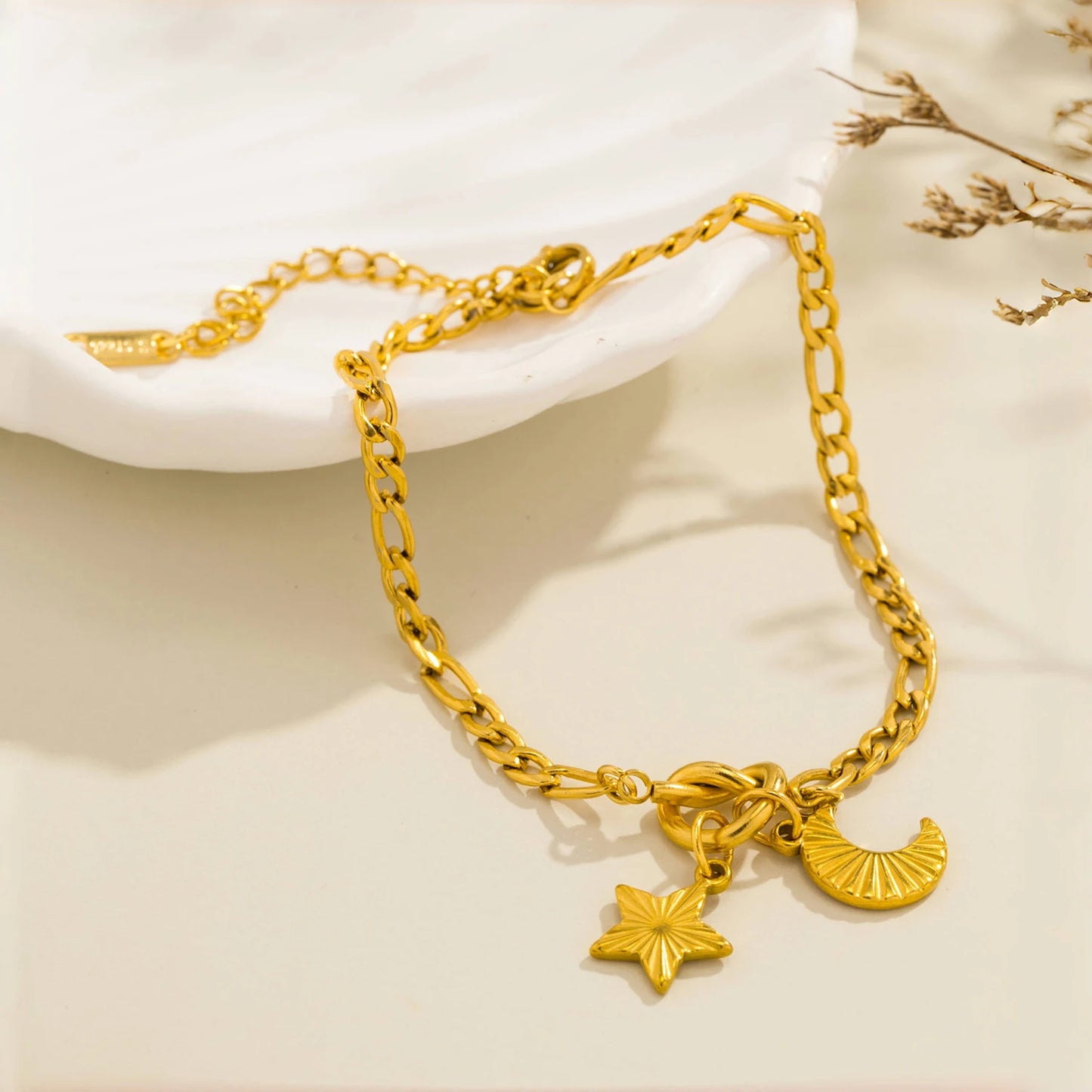 Bracelet étoile lune – Zircons Étincelants